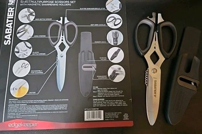 NUEVO SABATIER 10-en-1 TIJERAS MULTIUSOS Y FUNDA DE AFILAR - NEGRO Foto 1 de 4