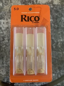 3 Pack Rico Tenor Saxophone Reeds Strength 3.0 RKA0330 Sax - Picture 1 of 5