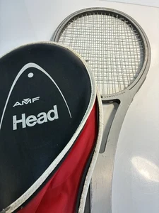 Vintage AMF Head Arthur Ashe Competition Metal Tennis Racket 4 3/8 L grip USA - Picture 1 of 22