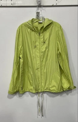 Zenergy By Chico's 女式绿色长袖全拉链风衣夹克,尺寸 3 — 第 1/3 张图片