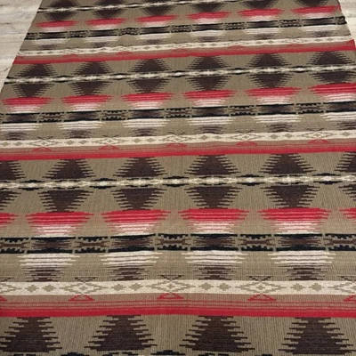 Genuine Woolrich Brown Red 100% Wool Aztec Cabin Throw Blanket 81x58in - Image 1 of 4