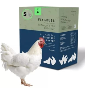 FLYGRUBS {5lbs}- Dried Black Soldier Fly Larvae - For Chickens, Ducks, Reptiles - Picture 1 of 9