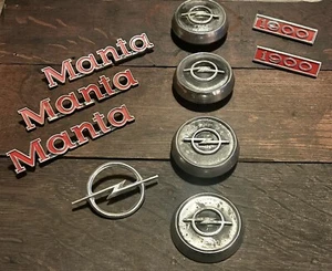 Vintage Opel CENTER CAPS FOR WHEELS 4) (2) 1900 And (3) Manta (1) Bolt Emblem - Picture 1 of 8