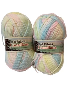 Vtg Patons Canadiana Acrylic Yarn Pastel Ombre 3 Oz. Each Lot Of 2 NOS - Picture 1 of 9