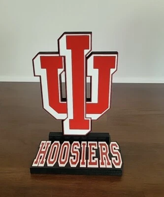 INDIANA HOOSIERS FOOTBALL SIGN LICENSED NCAA IU WOOD PLAQUE Memorabilia  - Image 1 of 4