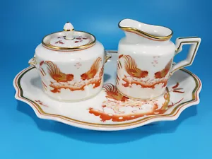 Vintage RICHARD GINORI Italy Siena Rust Tea Set: Sugar Bowl, Creamer & Tray RARE - Picture 1 of 14