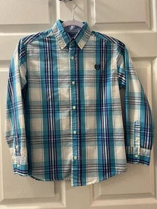 Chaps Boys Plaid Button Up Long Sleeve Shirt Size M 10/12 - Picture 1 of 4