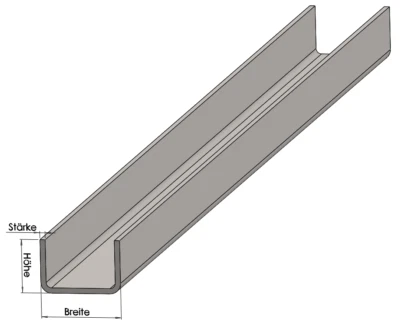 U-Baustahl feuerverzinkt - U Eisen Träger Metall Stahl verzinkt Profil gekantet