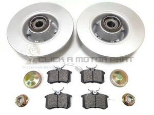 Rear Brake Discs & Pads Fitted Wheel Bearings & Abs Rings For Renault Twingo RS - Picture 1 of 1