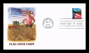 DR JIM STAMPS US COVER FLAG OVER FARM FIRST CLASS FDC FLEETWOOD CACHET - Picture 1 of 2