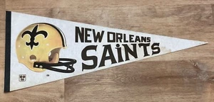 New Orleans Saints NFL Vintage Football 1980's 30" Pennant Two Bar Helmet - Picture 1 of 4