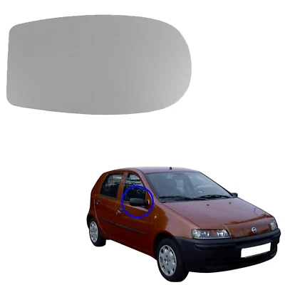 Piastra Specchio Vetro DESTRO Retrovisore Adatto Per Fiat Punto 99 COMPATIBILE - Immagine 1 di 4
