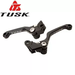 Tusk Folding Billet Clutch Brake Lever Set BLACK CR80 CR85 CR125 CR250R CR500R - Bild 1 von 9