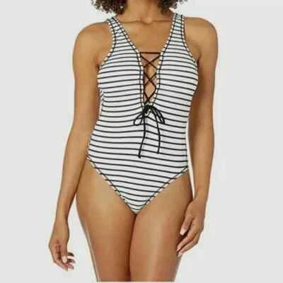 Traje de baño Robin Piccone Sailor con cordones delanteros de una pieza L27342 talla 10 Foto 1 de 3