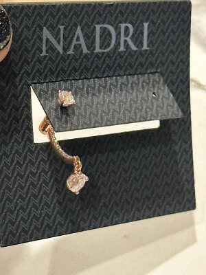 Nadri Front Back Rose Gold Tone SINGLE Earring - Image 1 of 3