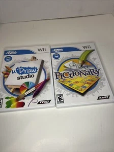Lot of 2 Nintendo Wii Video Games - Pictionary & U Draw Studio In Good Condition - Picture 1 of 11