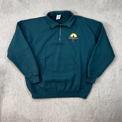 Vintage NHL All Star Game San Jose 1997 Jerzees Quarter Zip Sweater Adult XL Cover