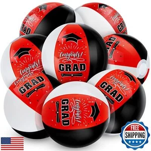 10 Pieces 10inch Graduation Inflatable Beach Balls Class of 2025 Graduation P - Picture 1 of 5