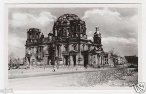 RPPC/Berlin Cathedral (Der Dom) After WWII Allied Bombing and Nazi Defeat - Picture 1 of 2