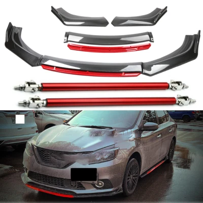 For Infiniti Q70 Q70L Front Bumper Lips Splitter Spoiler Body Carbon Fiber Rods Foto 1 de 4
