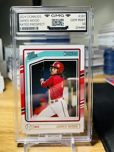 2024 Donruss James Wood Rated Prospect GMG Graded 10 Gem Mint 💎 Rookie RC - Picture 1 of 1