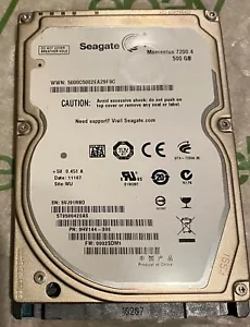 Seagate Momentus 500GB SATA 2.5 Hard Drive Part # 9HV144-300 - Picture 1 of 3