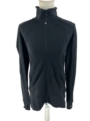 Lululemon женщин 8 изящный Asana полный молнии куртка черный Athlesiure молнии карманы - Изображение 1 из 4