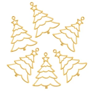 10 Pcs Enamel Christmas Tree Metal Border Jewelry Making Pendants Charm Alloy - Picture 1 of 12