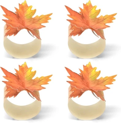 Gift Boutique 100 Pcs Thanksgiving Paper Napkin Rings – Disposable Orange