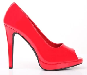 Womens Mens Peep Toe Crossdresser High Heel Platform Court Shoe Large Size 9-12 - Picture 1 of 24