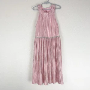 Lilt Dress Girls 12 Pink Pleated Sparkles Rhinestones Princess Party Sleeveless - Picture 1 of 11