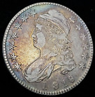 STUNNING RAINBOW 1818/7 Capped Bust Half Dollar VF/VF+ | Sm. 8 Old US Type Coin