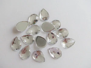 20pz CABOCHON goccia in acrilico 18x13mm colore trasparente - Foto 1 di 1