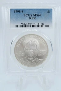 1998-S PCGS MS69 RFK Robert F Kennedy Silver Dollar Business Strike $1 - Picture 1 of 2