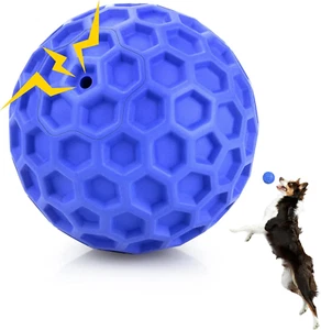 Indestructible Squeaky Dog Ball, Relieves Anxiety, Cleans Teeth, Interactive Che - Picture 1 of 8