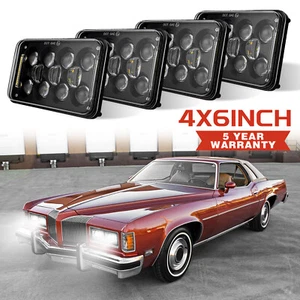 4PCS 4x6'' LED Headlights Projector Halo EMC For Pon-tiac G-rand P-rix 1976-1987 - Picture 1 of 12