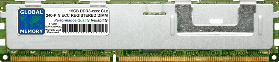 16GB (1 x 16gb) DDR3 1066/1333MHz 240-PIN ECC REGISTERED RDIMM SERVER RAM 4 RANK - Image 1 of 1