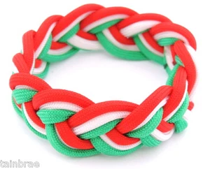 Italian Flag Colours Paracord Wristband - Picture 1 of 8