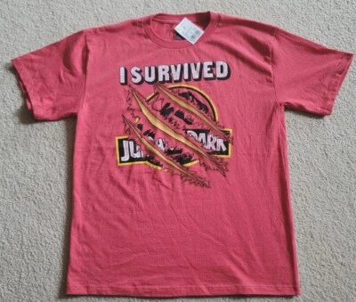 Camiseta Jurassic Park Boys I Survived, talla XL extra grande 60 % algodón Foto 1 de 3