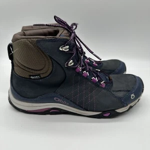 Oboz Sapphire Mid Waterproof Hiking Boots Blue Women’s Size 9.5 FLAW - Picture 1 of 10