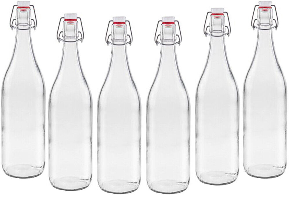 24 x Leere Glasflaschen mit Bügelverschluss Bügelflasche 1L 1000ml Typ A 