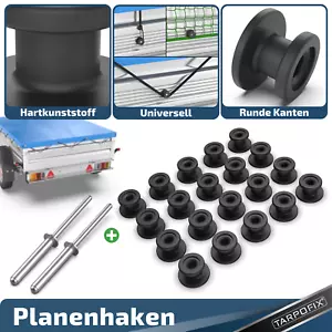20x Planenknopf rund inkl. Nieten Befestigungsknopf Anhänger Netz Planenhaken - Bild 1 von 7