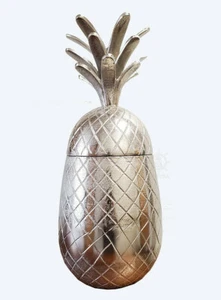 Large Pineapple Silver Figurine Sculpture Accessory 14" Decorative Home Decor - Picture 1 of 6