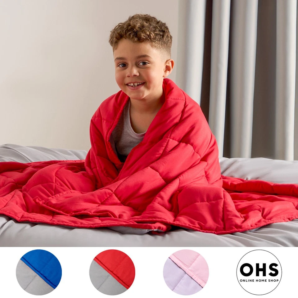 OHS Weighted Blanket Kids Supersoft Stress Anxiety Relief Heavy Sleep Sofa Bed Throw