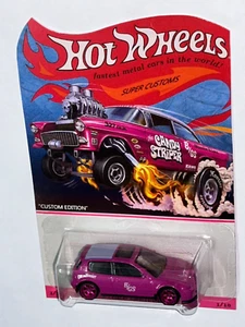 HOT WHEELS CUSTOM 2024 EDITION CANDY STRIPER PINK HONDA CIVIC EG REAL/R LIMITED - Picture 1 of 8