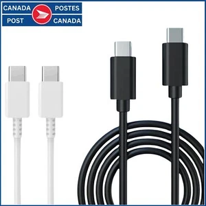Câble Chargeur Rapide USB-C vers USB-C 3A 60W pour Samsung Macbook Type-C Cordon CANADA - Photo 1 sur 16