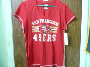 WOMENS NEW 49ERS T SHIRT NFL BRAND SIZE XL - Picture 1 of 4