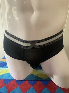 EXTREME Black Elastic C-Ring Brief Underwear sz M Rayon Spandex - Picture 1 of 5