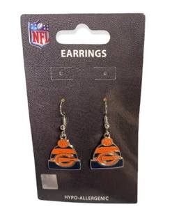 NFL Chicago Bears Beanie Hat Dangle Earrings - Picture 1 of 3
