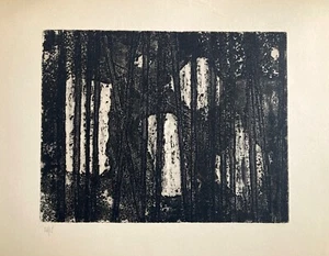 Roger Vaillant gravure originale numérotée art abstrait Soulages Bourg-en-Bresse - Picture 1 of 1
